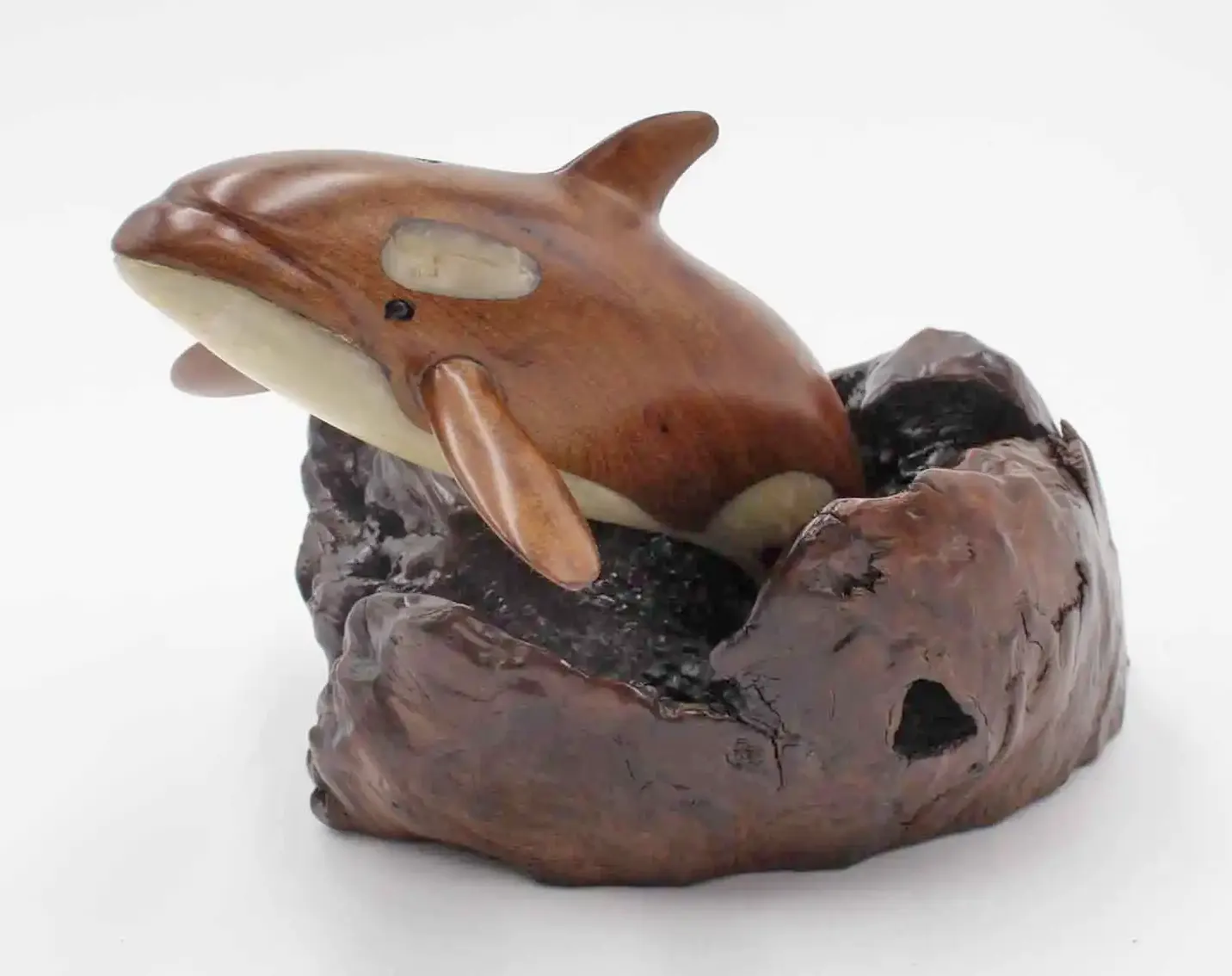 Orca killer whale woodcarving